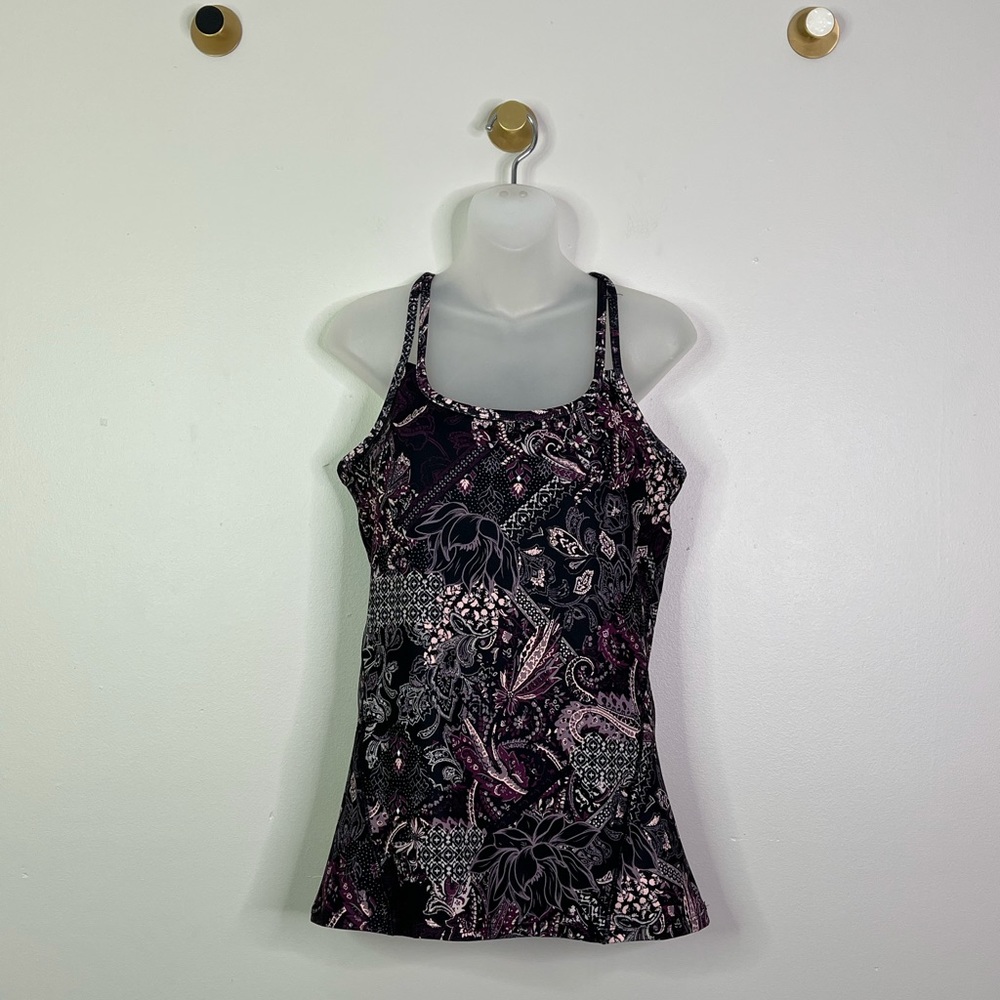 GAIAM Women's Patterned Tank Top - Black and Purple
